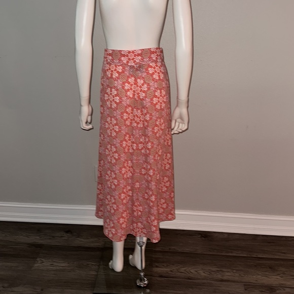ALEXIS pink orange geo print skirt cape to Derby romper S - Picture 5 of 6